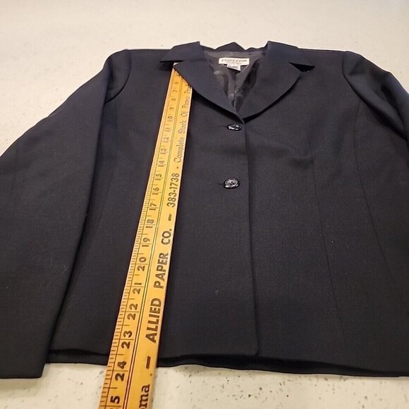 womens pendleton jacket 8 Black Wool Blazer 2 Button - Picture 3 of 5